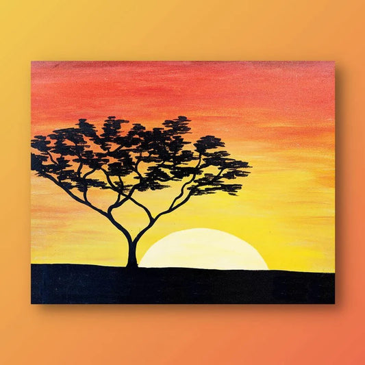 African sunset painting